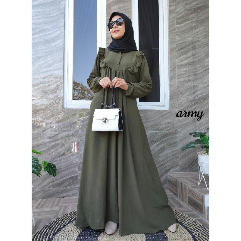 Gamis Maudya Crinkle Airflow Premium Kekinian