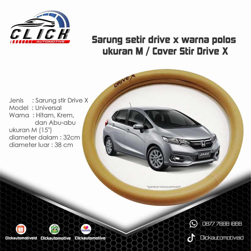 Sarung setir drive x warna polos ukuran M / Cover Stir Drive X