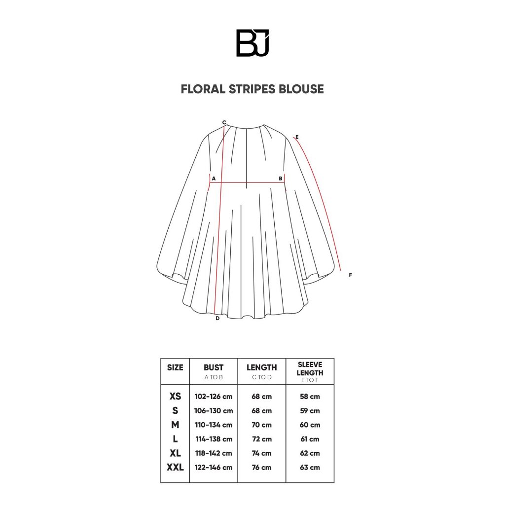 FLORAL STRIPES BLOUSE - BENANG JARUM