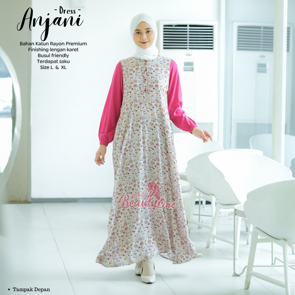 Gamis Dewasa Motif  Homey Dress Anjani Dress Jumbo  Murah Motif Bahan Katun Rayon Premium Nyaman Dipakai Bisa COD
