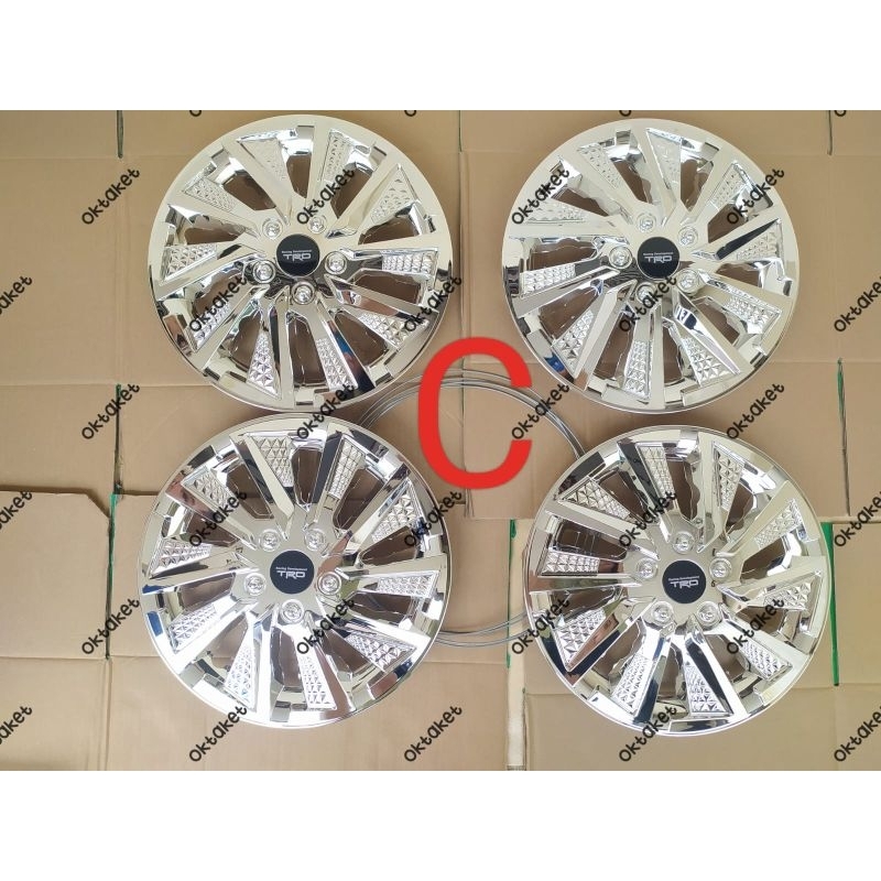 Dop velg ring 13 &amp; 14 Full CHrome  mobil universal calya sigra Avanza Xenia Agya Ayla Gran Max Luxio Kijang Vios Carry