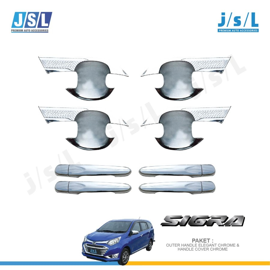 Paket Outer Handle Cover Pintu Mobil Daihatsu Sigra 2016-2021 Chrome
