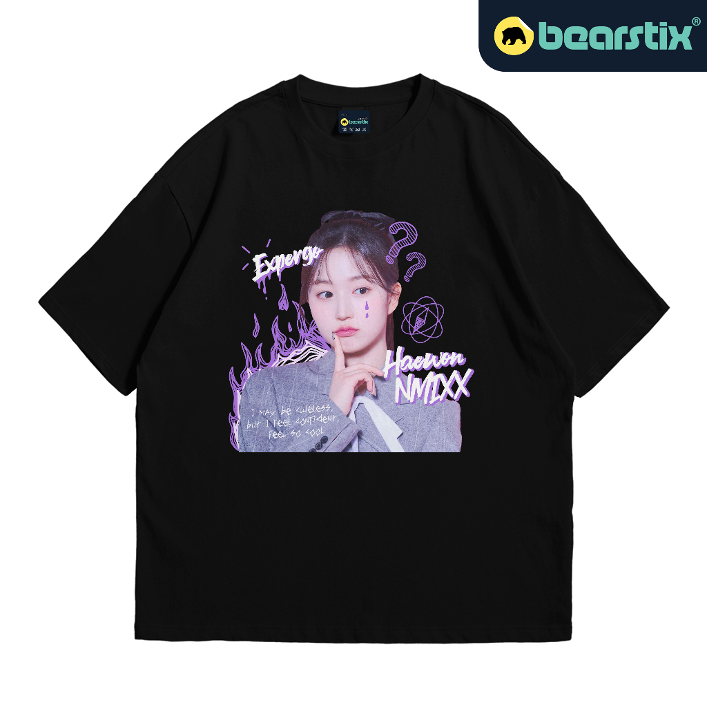 SHINZO - Kaos Oversize Haewoon - Tshirt NMIXX - Baju Kpop Streetwear - Kaos Expergo