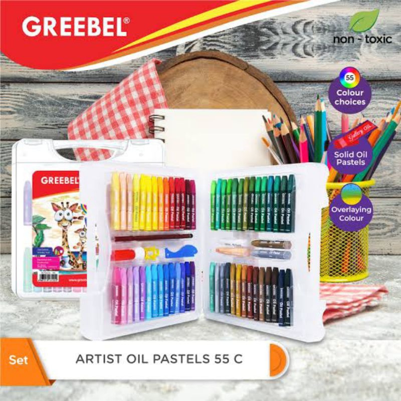 

Krayon greebel KIDS OIL PASTEL isi (12.18.24.38.55 Warna) / tidak berdebu & cerah untuk Sekolah Anak & professional non toxic