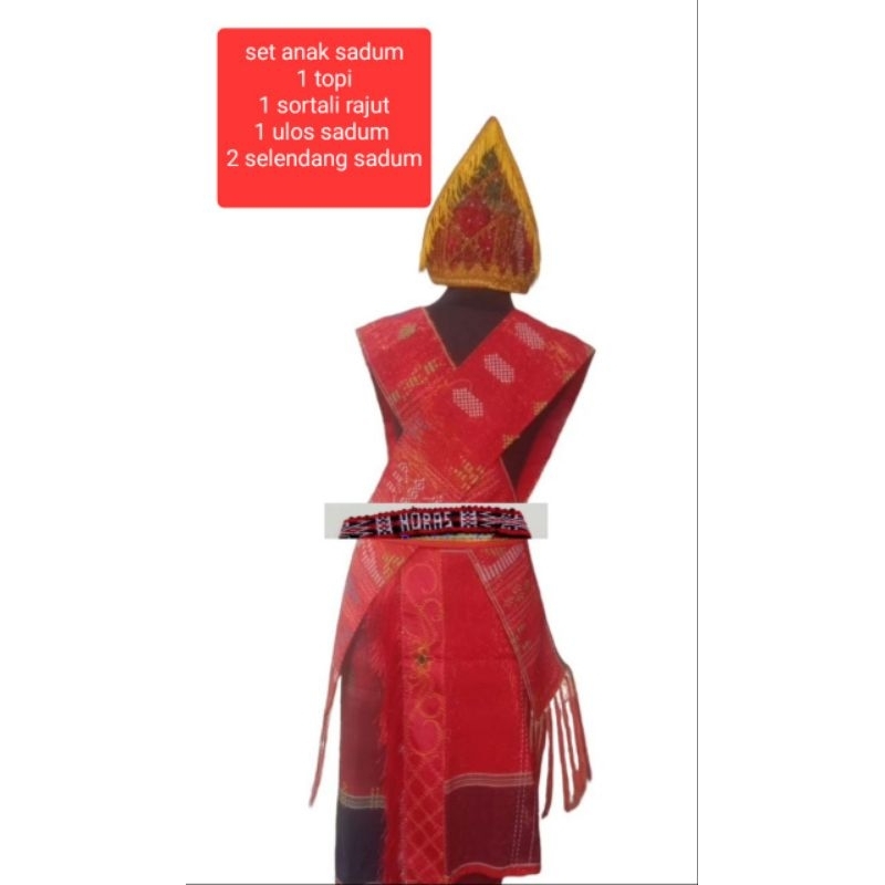 set adat batak/etnik sumatra utara/ulos/rok ulos/selendang ulos