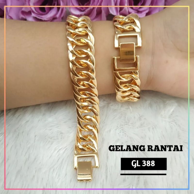 Gelang xuping gelang dewasa rantai besar perhiasan lapis emas gold GL 388