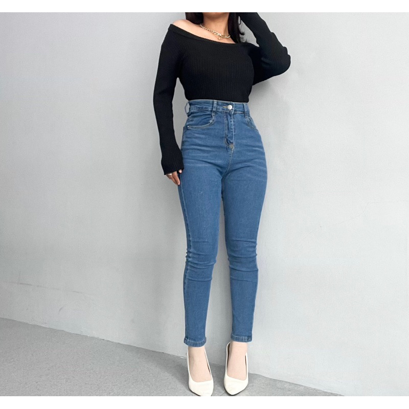 [LUXE.DLABEL] - Jeans 140 | Celana Panjang Highwaist Wanita Jeans Import Premium Quality Jeans Wanita Polos Ripped Jeans Highwaist Jeans Wanita Bangkok Skinny Jeans Highwaist Baggy Wideleg Jeans Kulot jeans Boyfriend Jeans Kargo Jeans Cargo jeans BKK