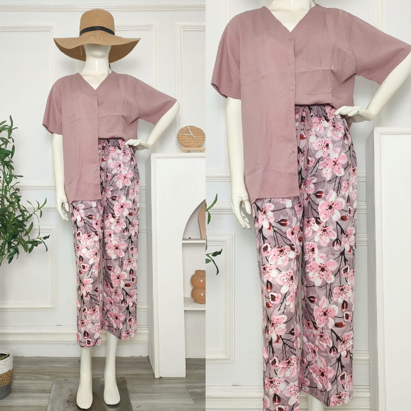 SET VNECK KOMBI RAYON PREMIUM JUMBO BIGSIZE