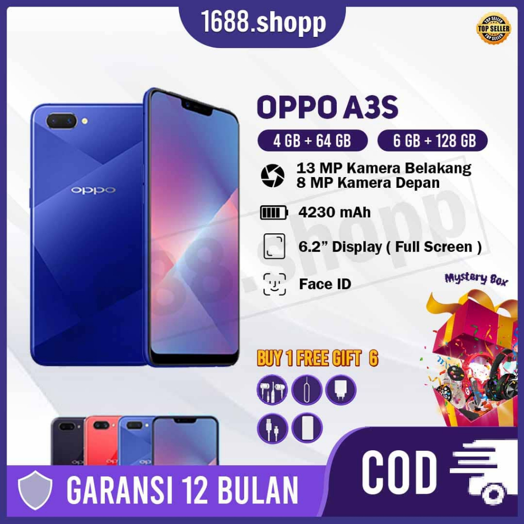 hp oppo A3s 6+128G Garansi Grosir Termurah 1 tahun