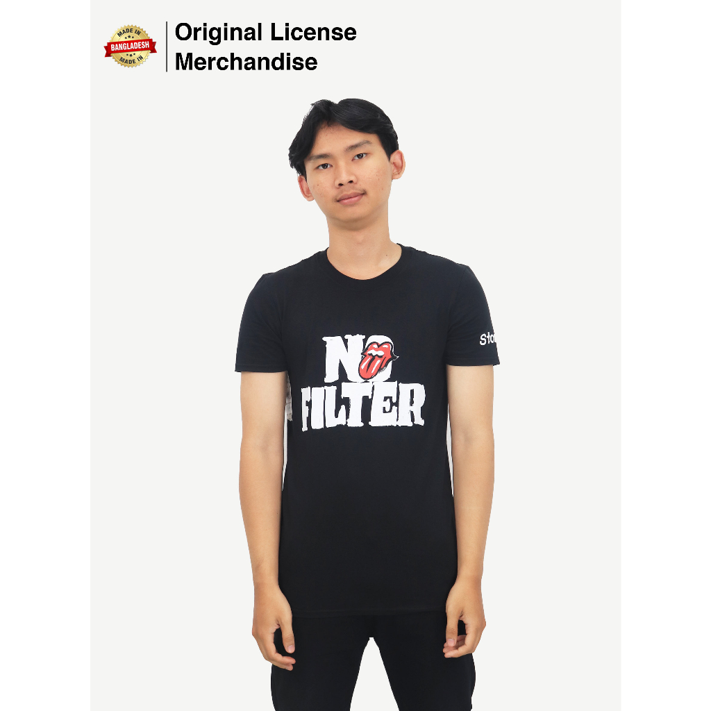 Kaos Baju Tshirt Hitam Pendek Cotton Premium Pria Unisex Dewasa Rock Musik Band ROLLING STONES Origi