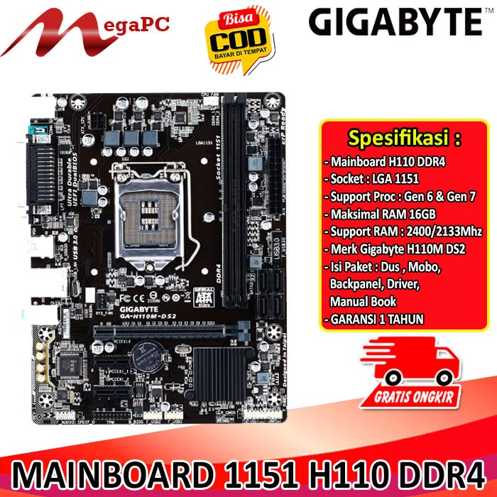 Paketan Rakitan H110 DDR4 + Core i5 6500 + Fan + RAM + SSD + Windows