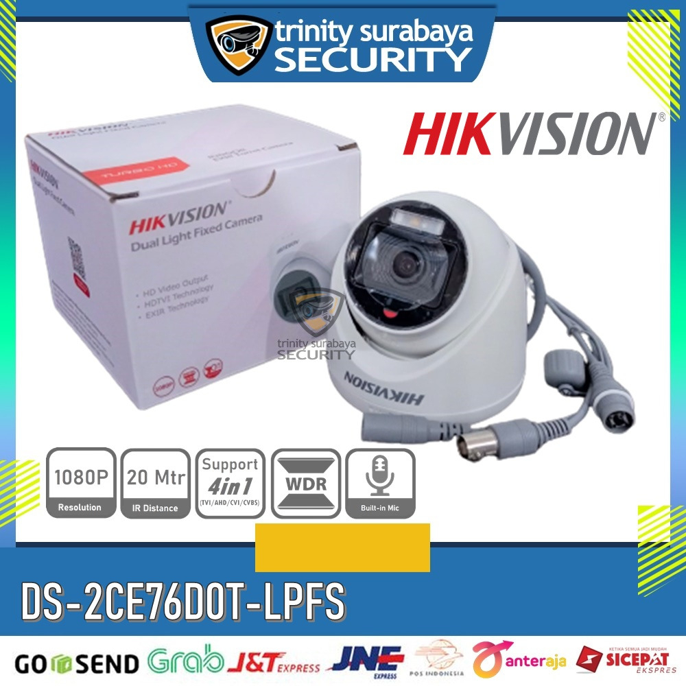 CCTV Indoor 2mp Hikvision 2CE76D0T-LPFS Built in Mic Trinity