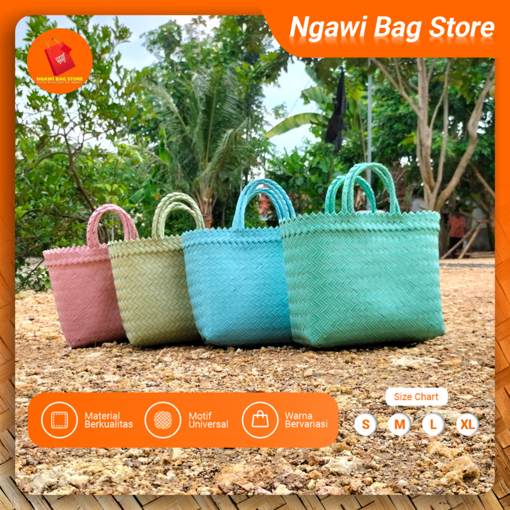 tas anyaman plastik tas parcel lebaran tas belanja size L jumbo