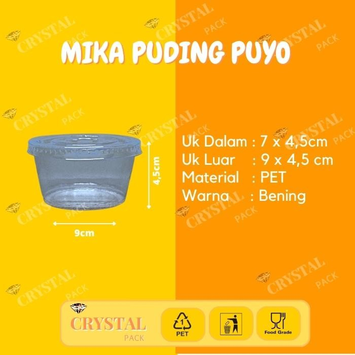 1 Dus Mika Cup Puding Puyo Mika Jelly Agar Agar Bening Murah