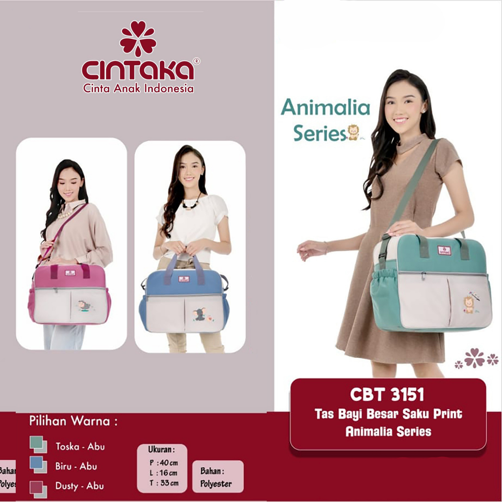 Tas Bayi Besar Snobby Double Saku TBSD Amazing / Aurora Series Mom's Baby Mildy / Cintaka Animals CBT3151 / Omiland Alpaca