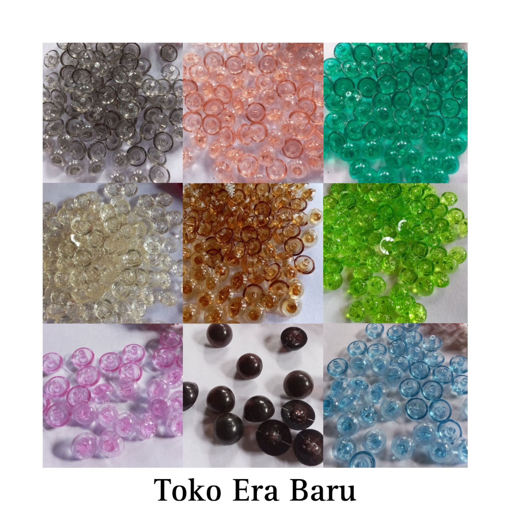 KANCING JAMUR KRISTAL (12mm) UKURAN 20L- isi 12 pcs