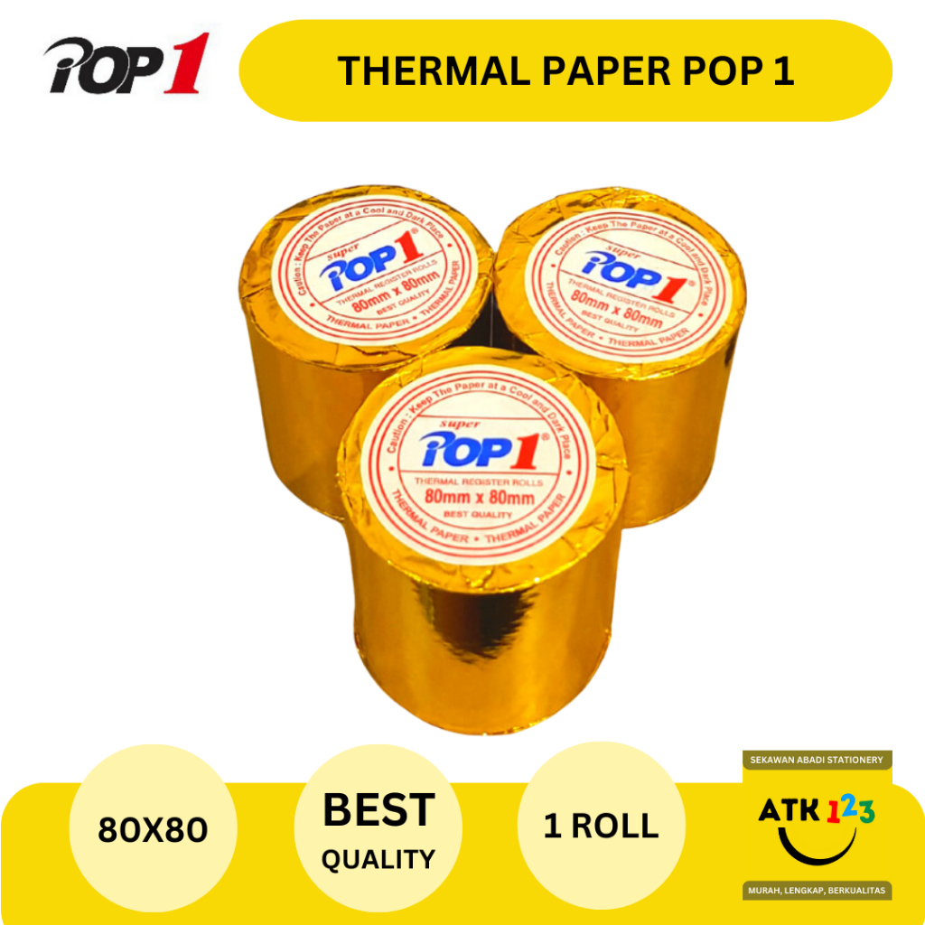 Thermal Paper Roll / Kertas Kasir / Struk Kasir Merk Pop1 80x80