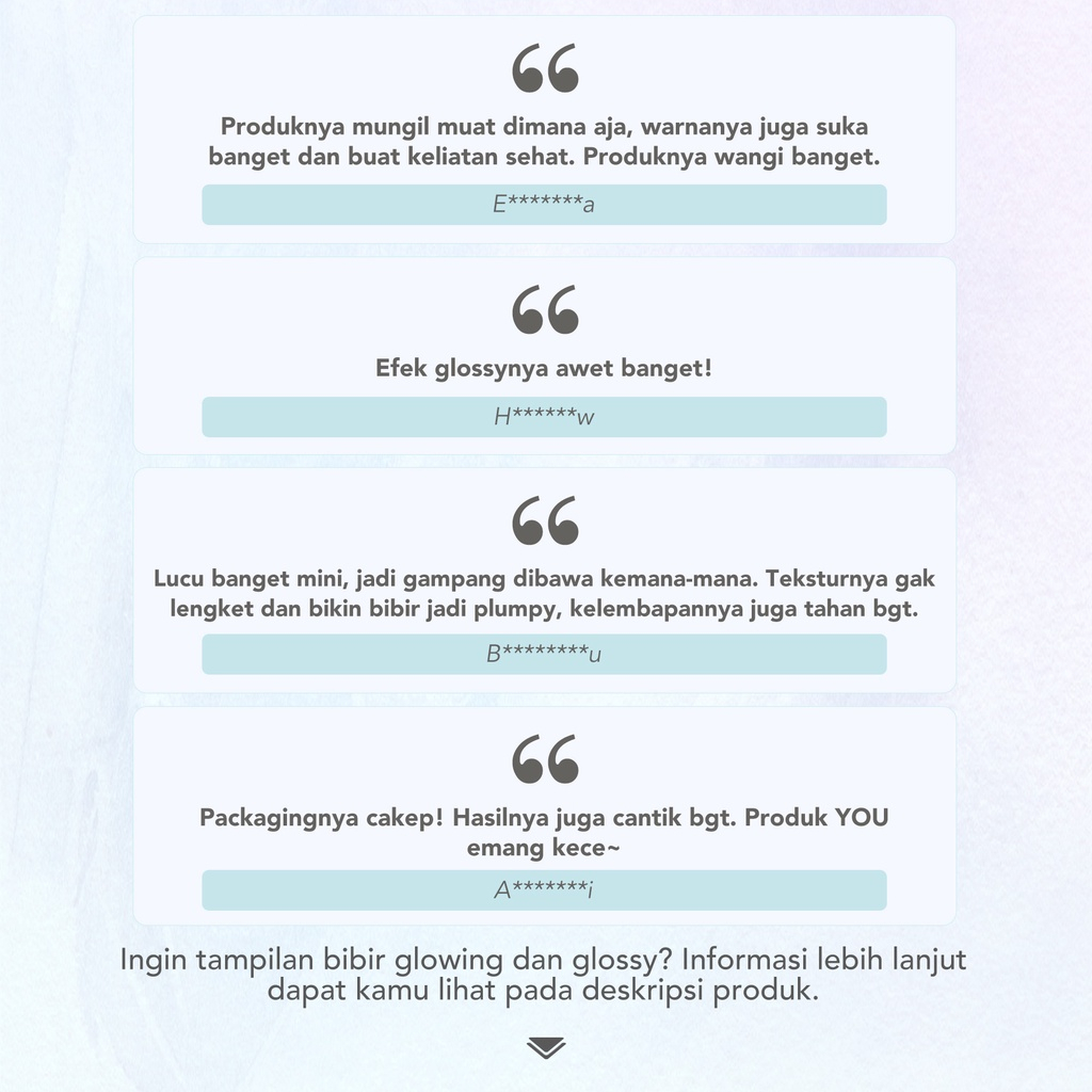 YOU Colorland Icy Glow Lip Serum | Serum Bibir | Vitamin E | Lip Balm | Pelembab Gloss Untuk Bibir Hitam | Lip Care