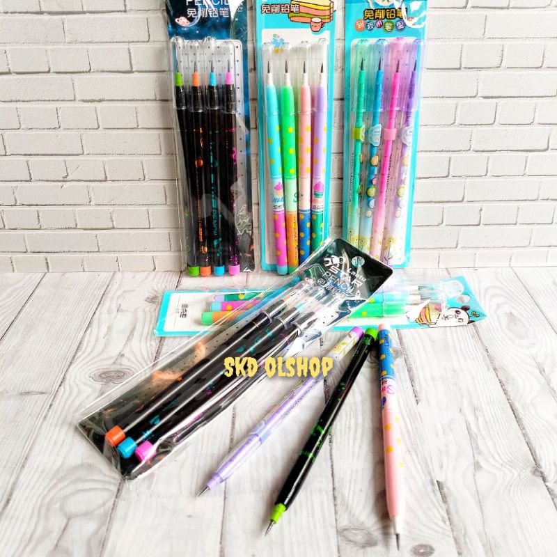 

Pensil Lantu//Pensil Sambung Susun 3 Karakter Random (Isi 4 Pc)