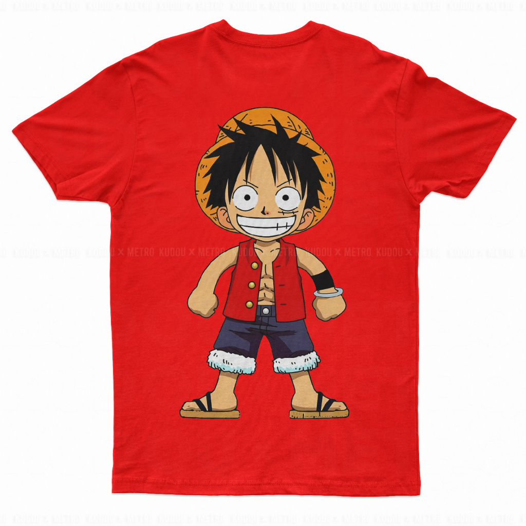 Tshirt Luffy Chibi Red Anime Manga One Piece Premium Unisex