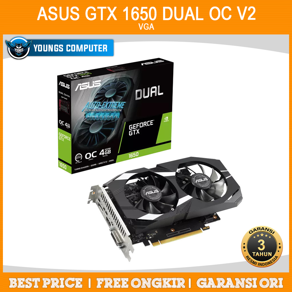 VGA ASUS GeForce GTX 1650 DUAL OC V2 4GB GDDR6 | GTX1650 P 4G DDR6