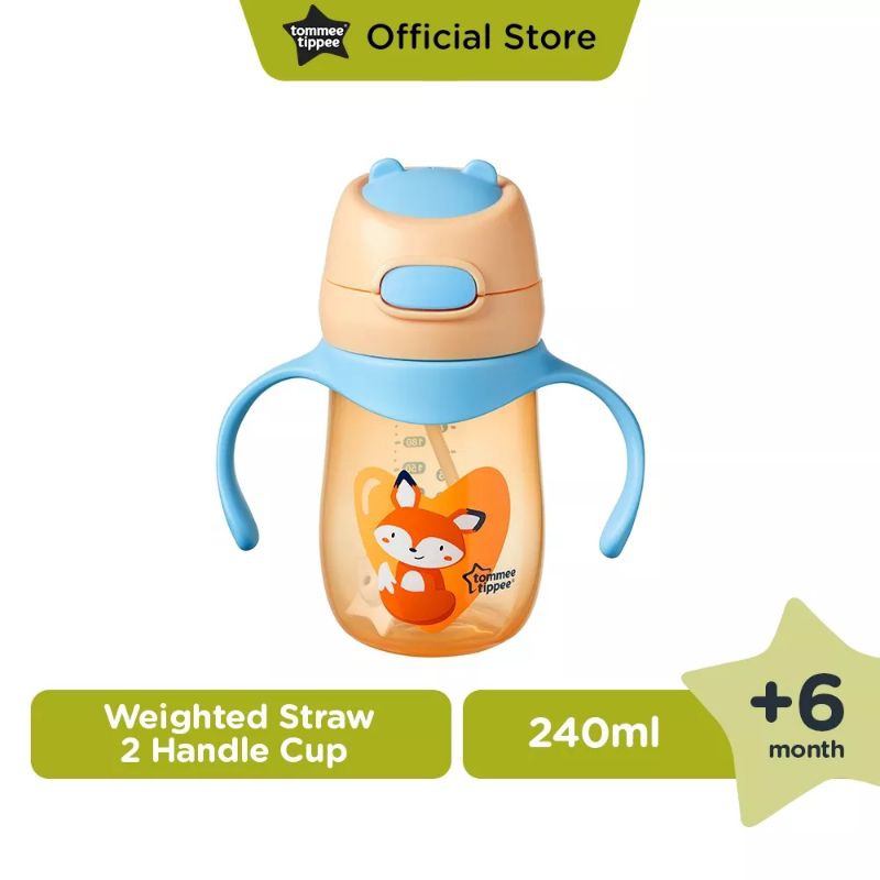 Tommee Tippee Weighted Straw 2 Handle Cup 240ml - Botol Minum Anak