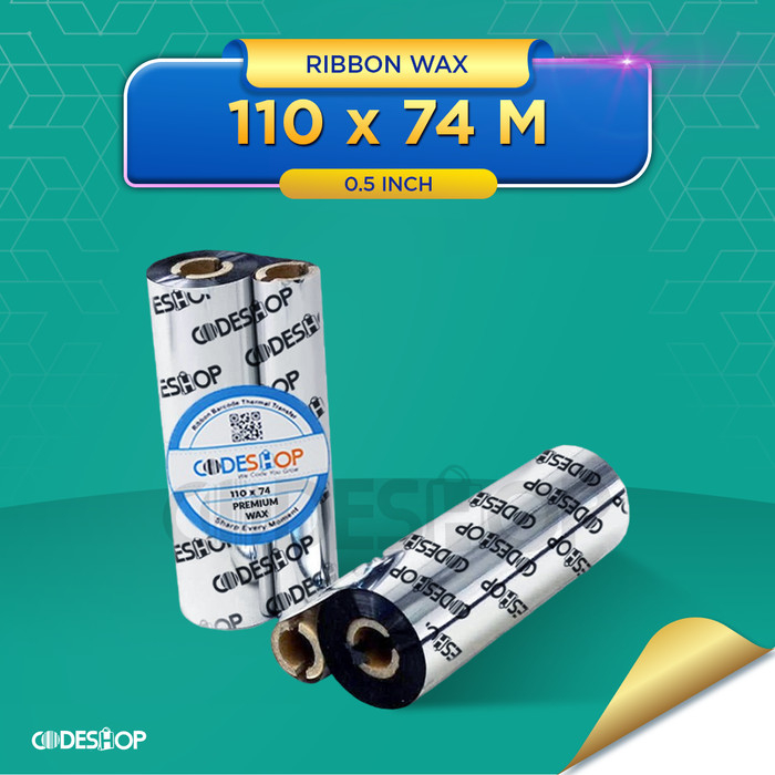 Ribbon Premium Wax 110x74 M Tinta Printer Barcode Argox Postek Zenpert