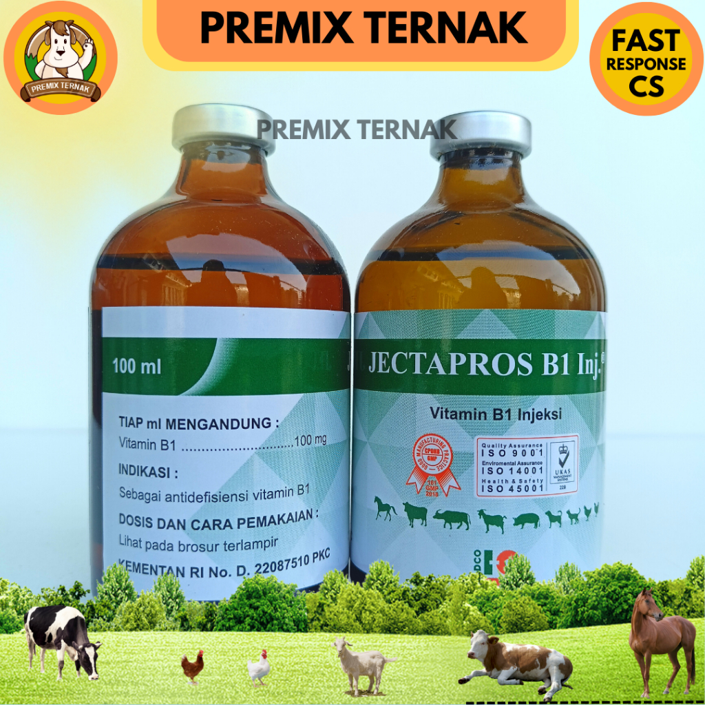 PROMO JECTAPROS B1 - Vitamin B1 Hewan Sapi Kambing Domba dll - Like B1 Wonder