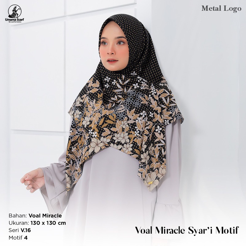 [PART 1] V.16 SEGIEMPAT MIRACLE SYARI MOTIF PRINT METAL LOGO UMAMA SCRAF