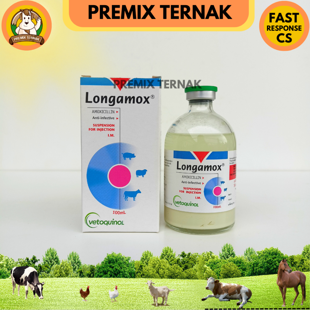 LONGAMOX 100 ml - Obat Penyakit Pernafasan Hewan Ternak