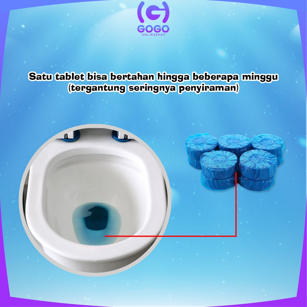 GOGO-C856 Tablet Biru Pembersih Toilet Penyegar Pewangi WC Penghilang Bau Anti Bau Toilet / Pembersih Kloset Toilet Cleaner Anti Kuman