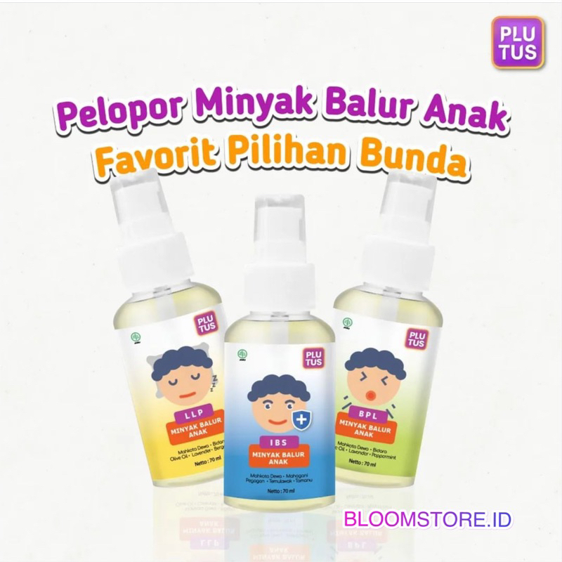 PLUTUS Bapil Batuk Pilek Peppermint Pepermint 70ml 70 ml Minyak Balur Anak Lelap Aroma Bergamot Telon Plus Tidur Pulas Oil Original BPOM Halal Termurah Ori Asli