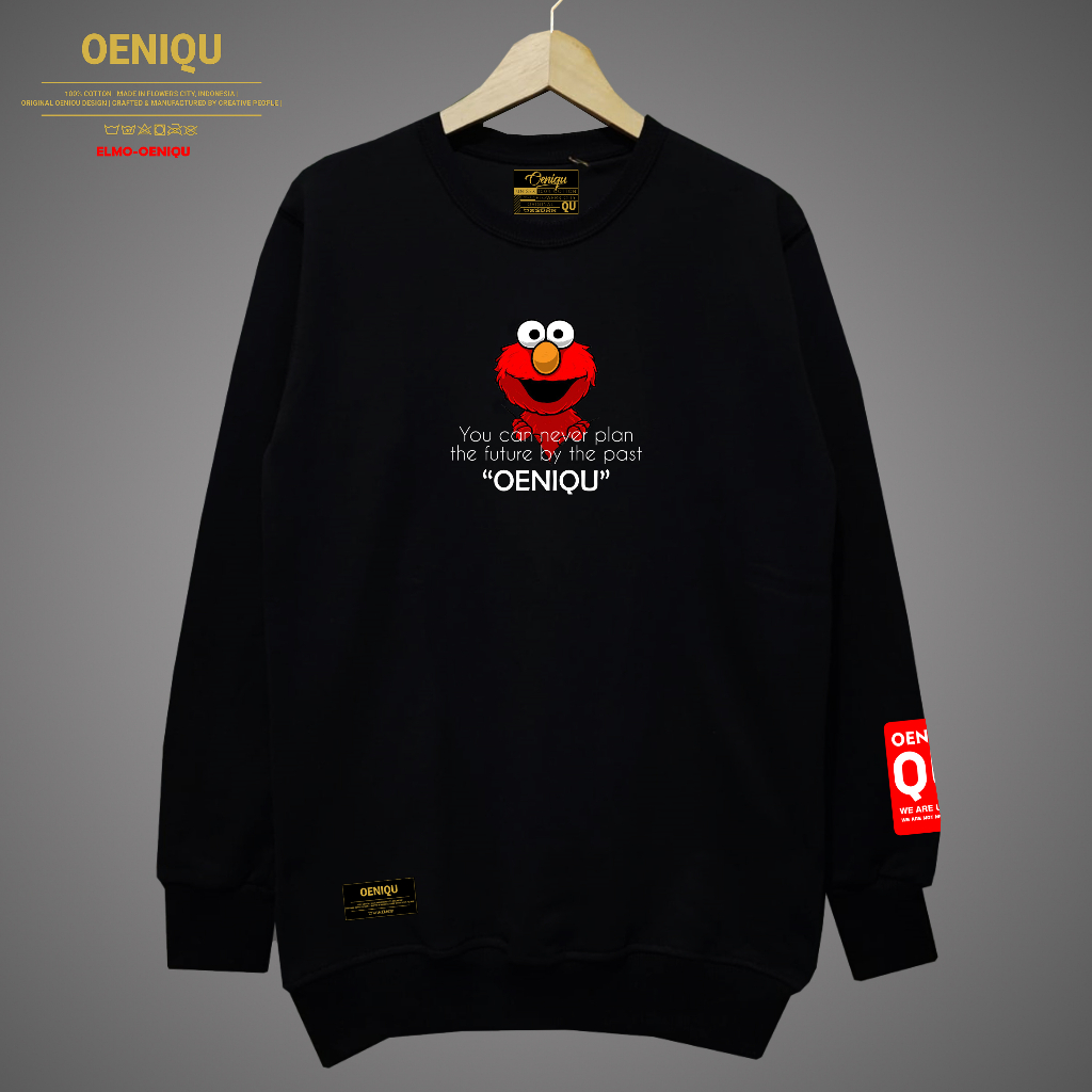 CREWNEK PRIAN DAN WANITA JUMBO OVERSIZE L-XL-XXL-XXXL-XXXXL-XXXXXL BAHAN TEBAL  MOTIF ELMO