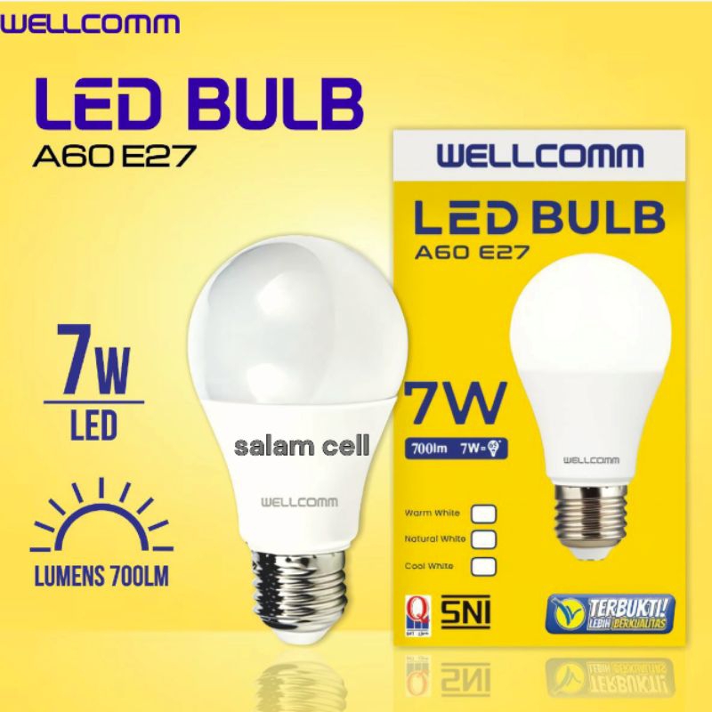 Lampu Led WELLCOMM LED BULB 12W 9W 7W Original Bohlam Garansi 2 Tahun