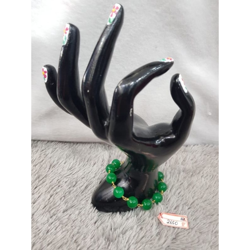 GL2113H341H Gelang model mata batu hijau green emas kuning asli berar 2.650 sama mata 17.100 pj 19,5