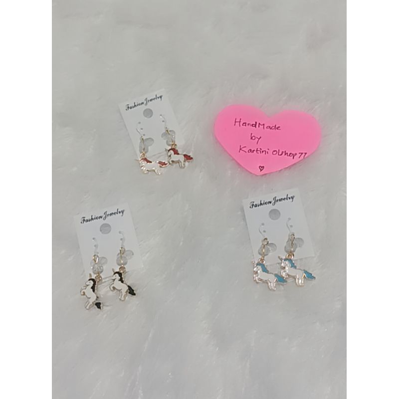 Anting Plastik Anti Alergi Anak &amp; Dewasa Model Unicorn