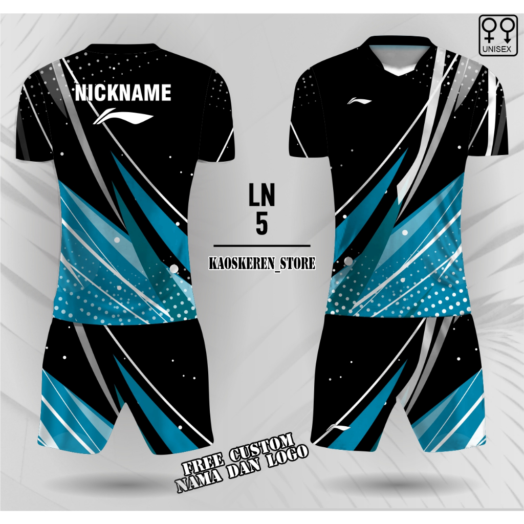 set celana jersey badminton pria wanita baju bulu tangkis jersey kaos badminton custom