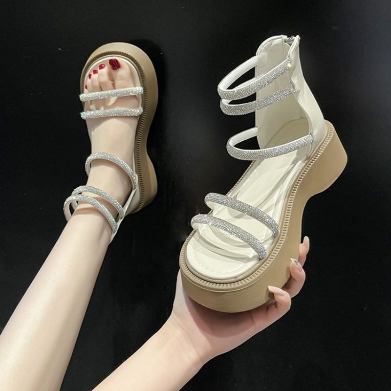 NF7432 - Sandal Wedges Roma Style Fashion Wanita Import