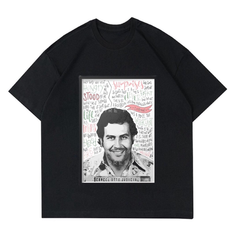 BAJU KAOS VINTAGE PABLO ESCOBAR “CARCEL DTTO JUDICIAL” T-SHIRT VINTAGE PABLO ESCOBAR|BAJU KAOS PRIA 