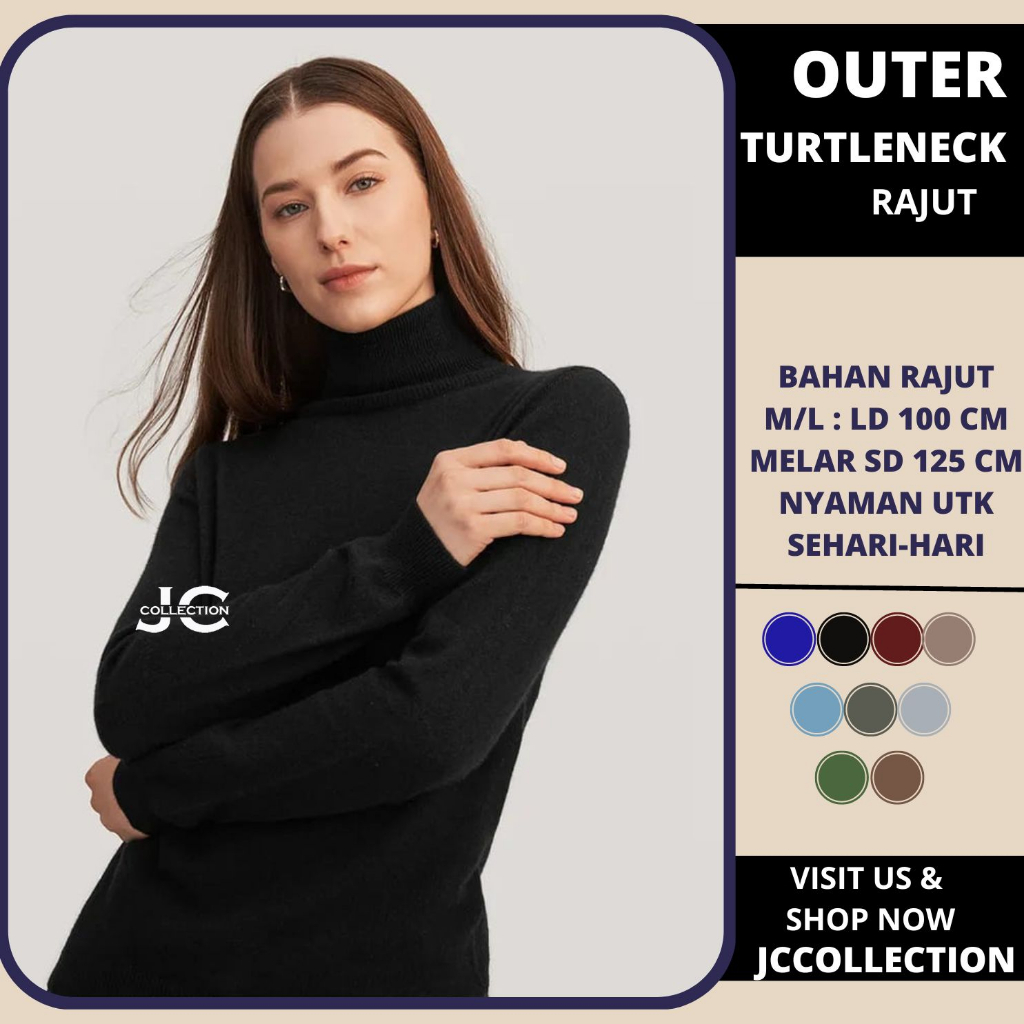 Sweater Turtleneck Rajut Wanita Oversize XL – Zizi / Sweater Rajut Korea Wanita Oversize - JCCollections