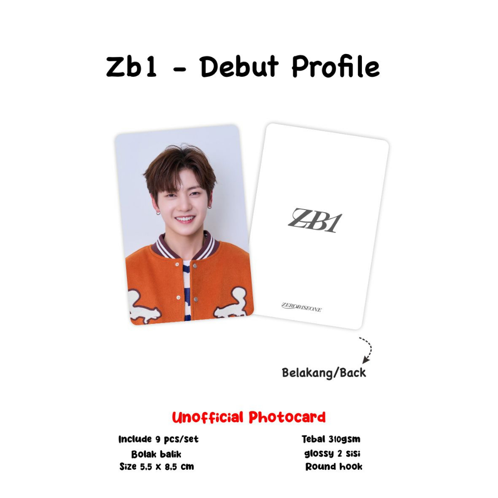 [2 Sisi] Photocard ZB1 Debut Profile All Member Unofficial