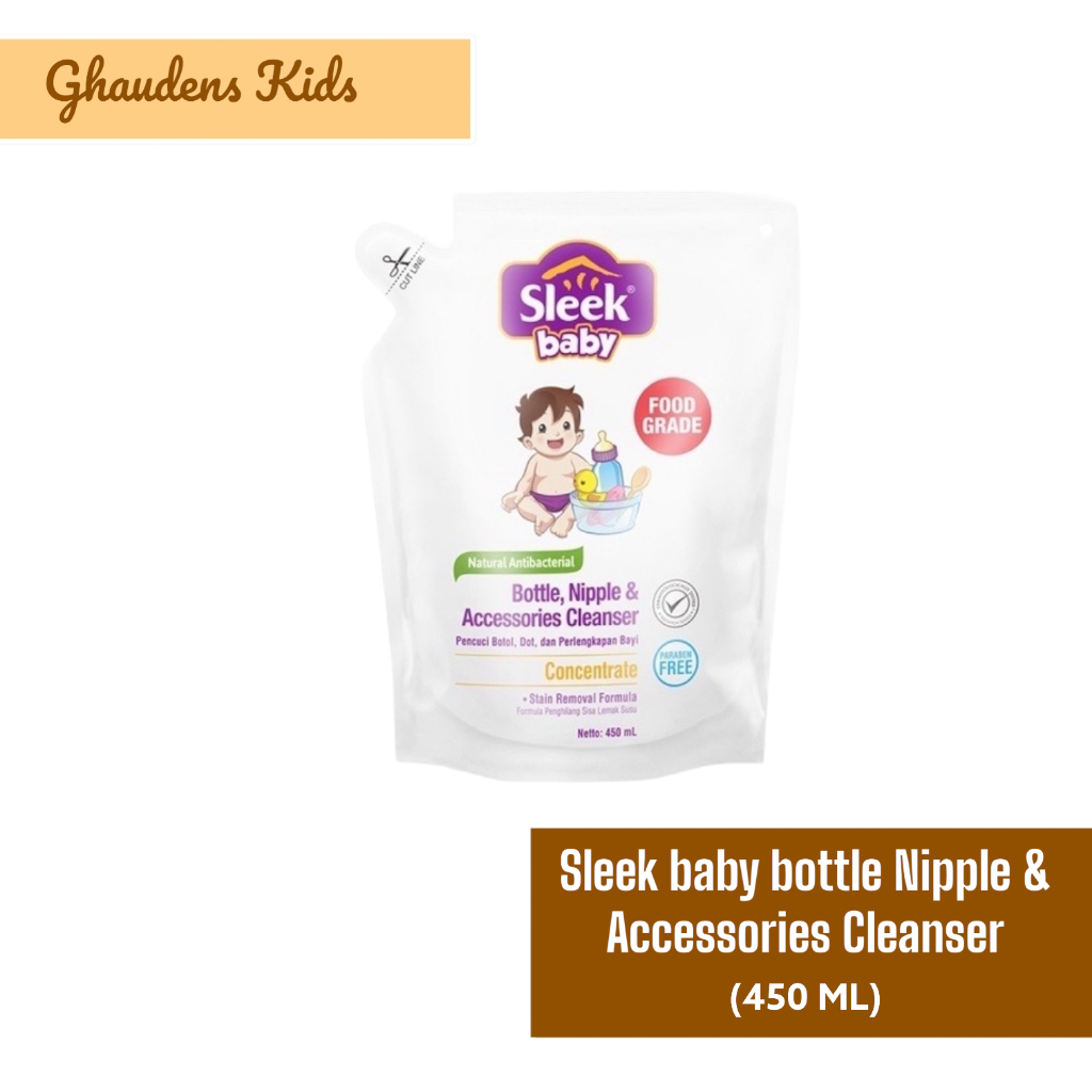 Sleek Baby Bottle Nipple &amp; Accessories Cleanser 450ml/Sabun Cuci Botol Bayi