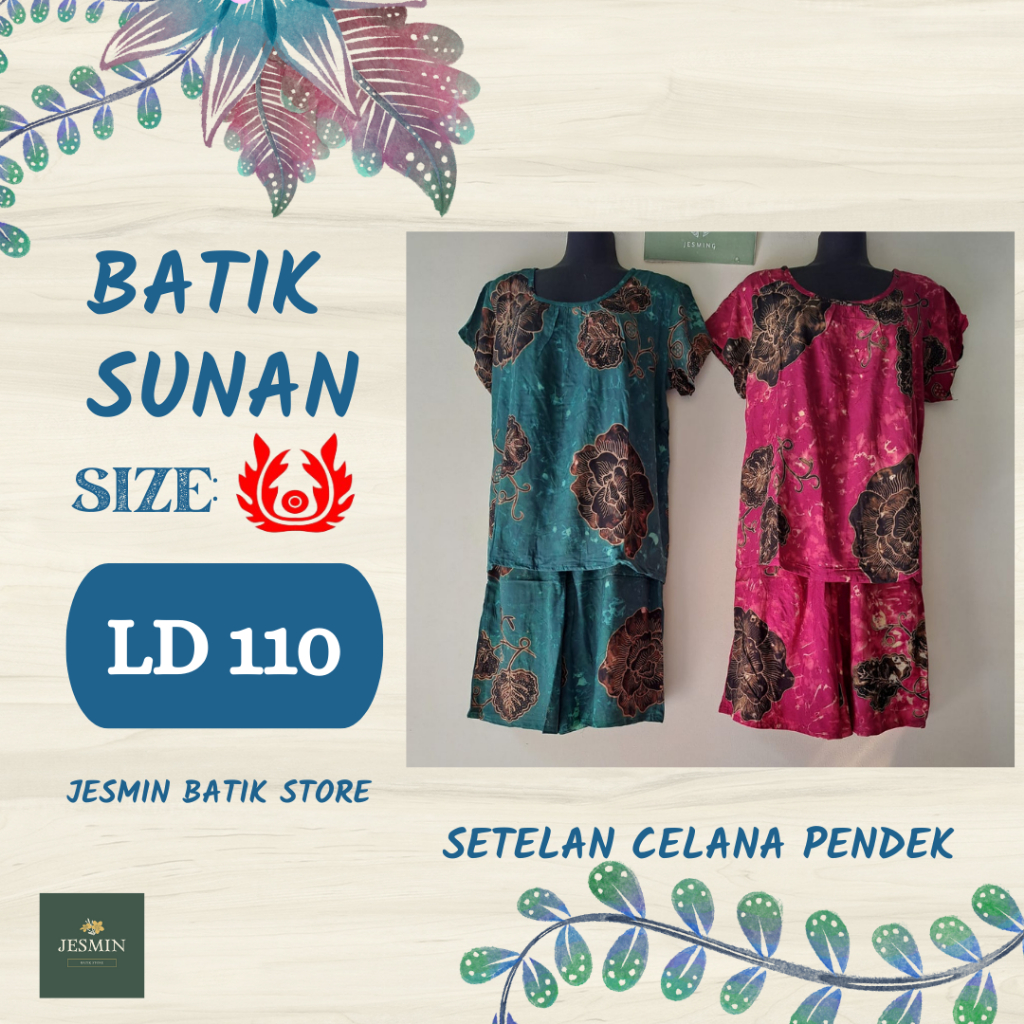 Batik Sunan Short Pants (Setelan Celana Pendek) Hotpen Model LBK