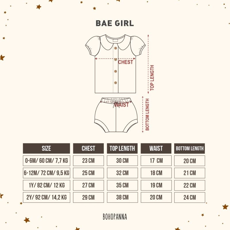 BOHOPANNA - BAE GIRL POLOS - SET BAJU ANAK - SETELAN BAJU ANAK PEREMPUAN - BAJU BAYI