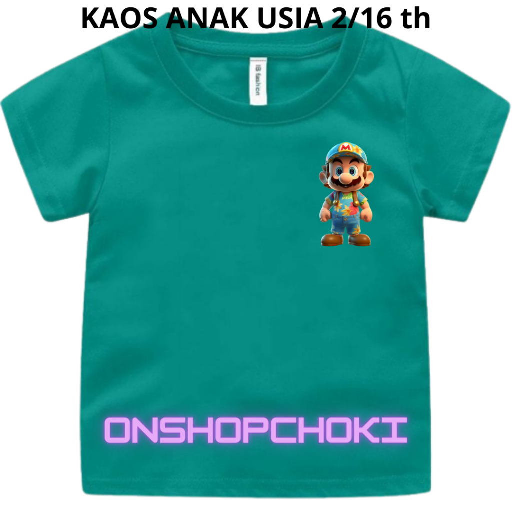 Kaos anak Laki Laki Unisex Gambar MAR usia 2-16 th Kaos Oblong anak pakaian anak-anak