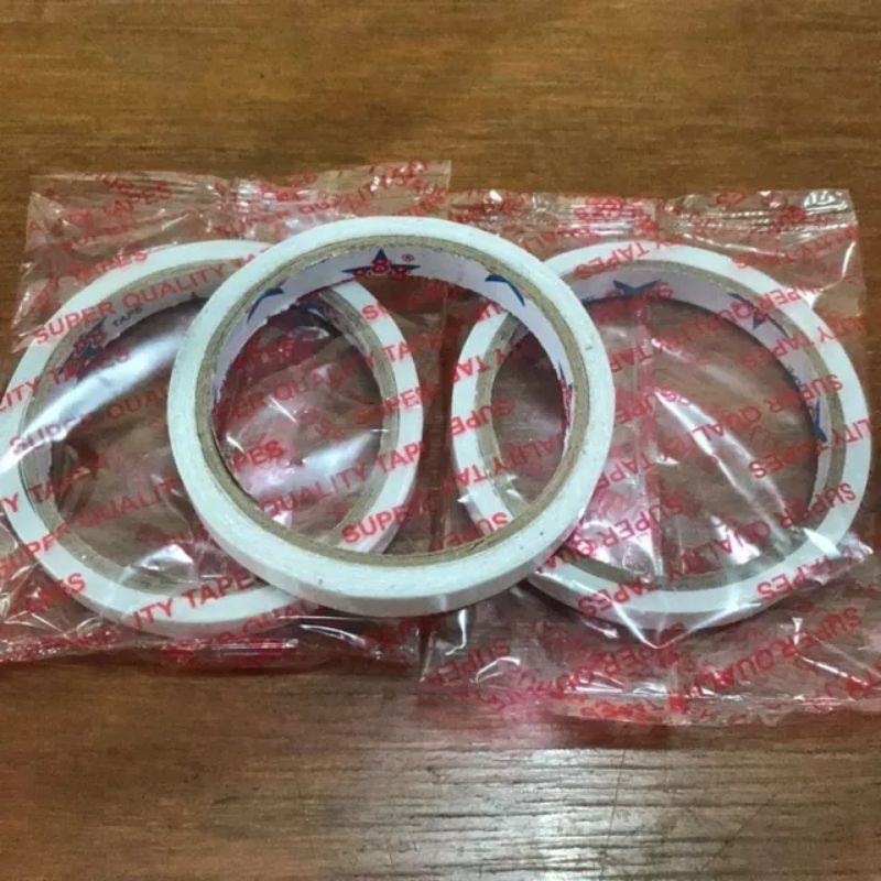 

Double tape tissue 12mm X 12 yard / Isolasi bolak balik