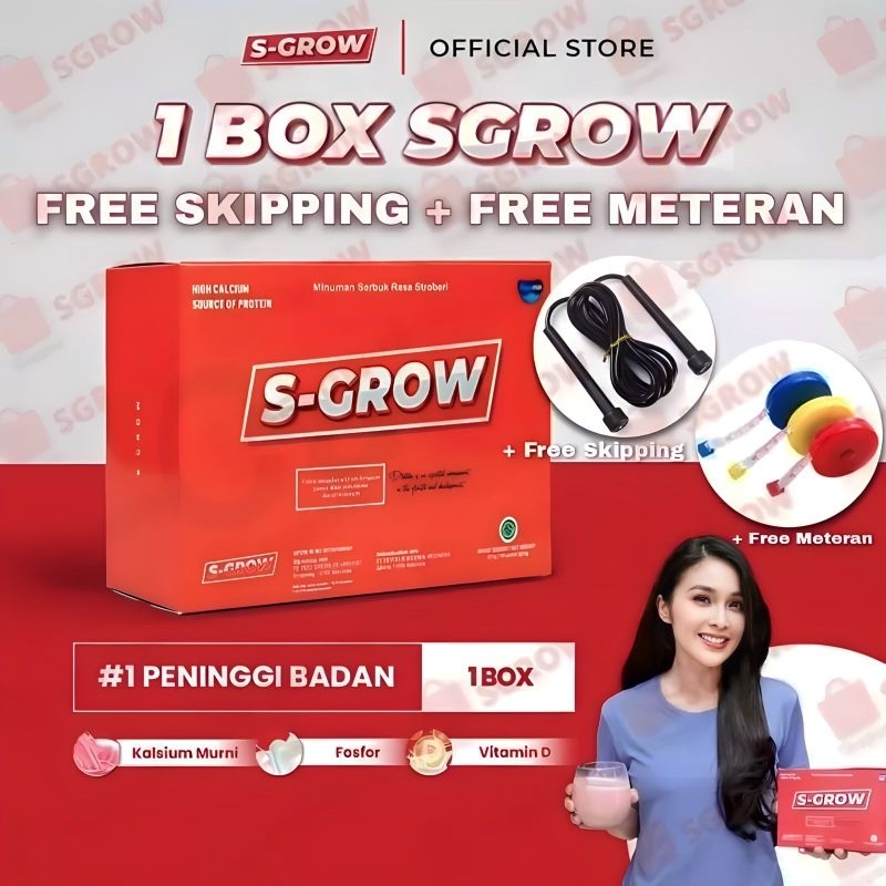 

S-GROW Suplemen Peninggi Badan High Calcium (1 Box isi 10 Sachet)