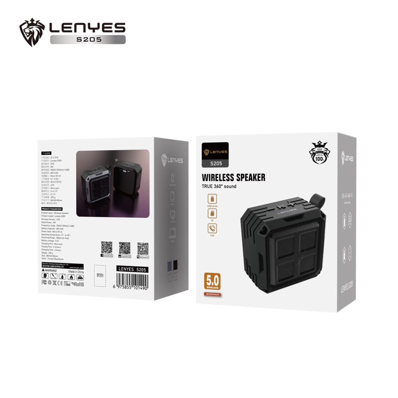 LENYES S205A Wireless Speaker Bluetooth 5.0 Mini Portable TWS Bass Music Box Support USB Flashdisk M