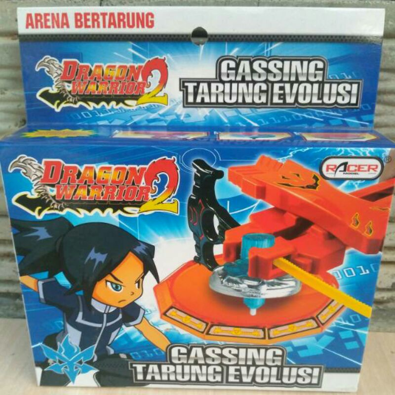 Mainan Anak Gassing Tarung Evolusi Dragon Warrior 2 - Mainan Gasing Gangsing Putar Tarung Lampu Arena Bertarung