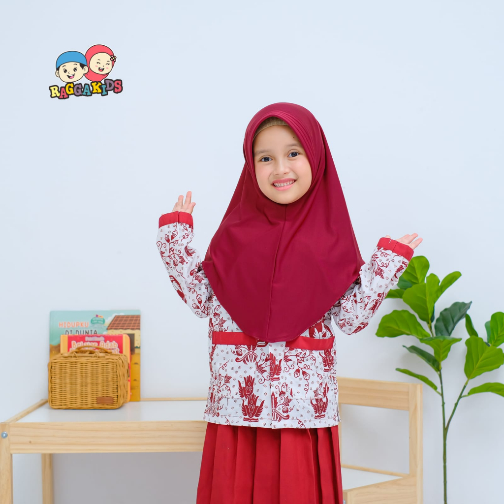 Jilbab anak remaja Raggakids Size XXL 11-13 tahun | bergo anak | Jilbab sekolah anak SD SMP | Jilbab Putih